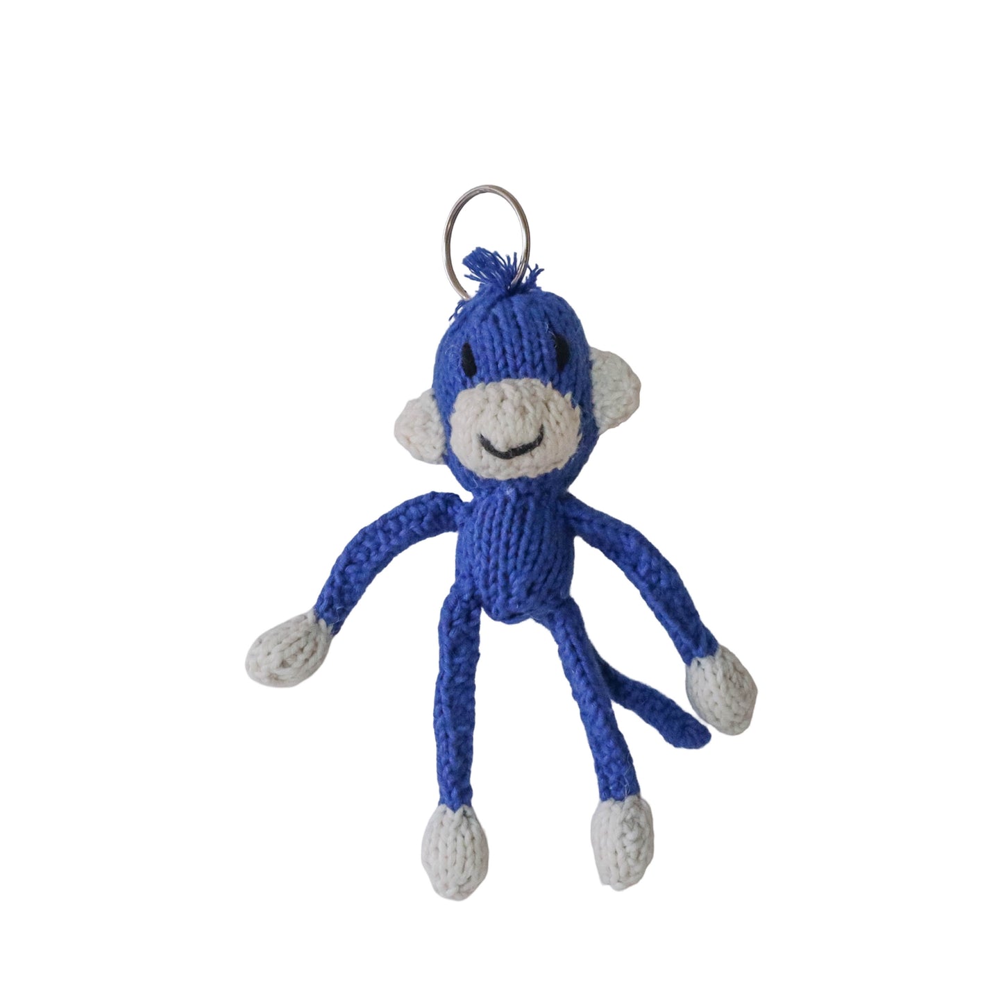 Hand Knit Organic Cotton Monkey Keychain