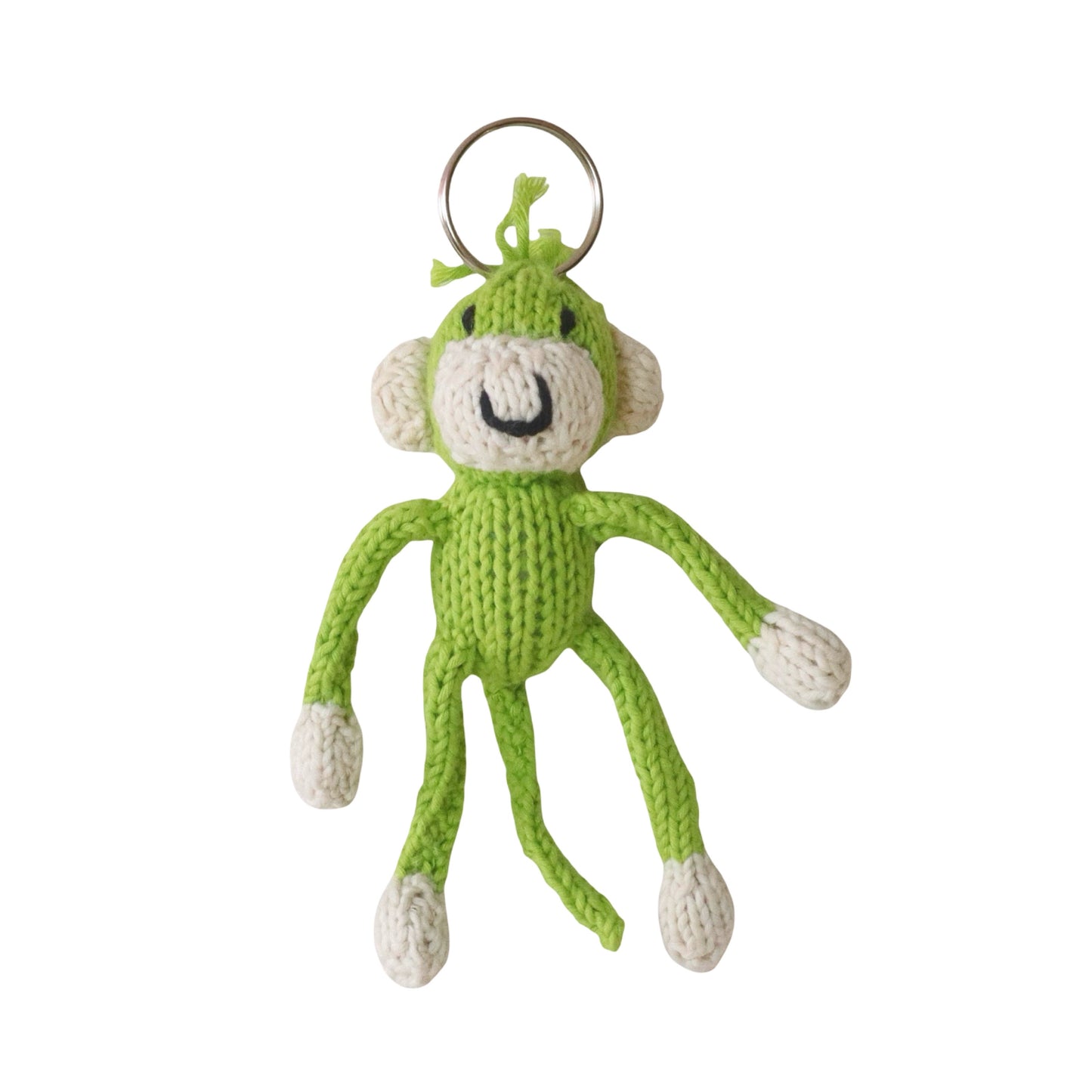 Hand Knit Organic Cotton Monkey Keychain