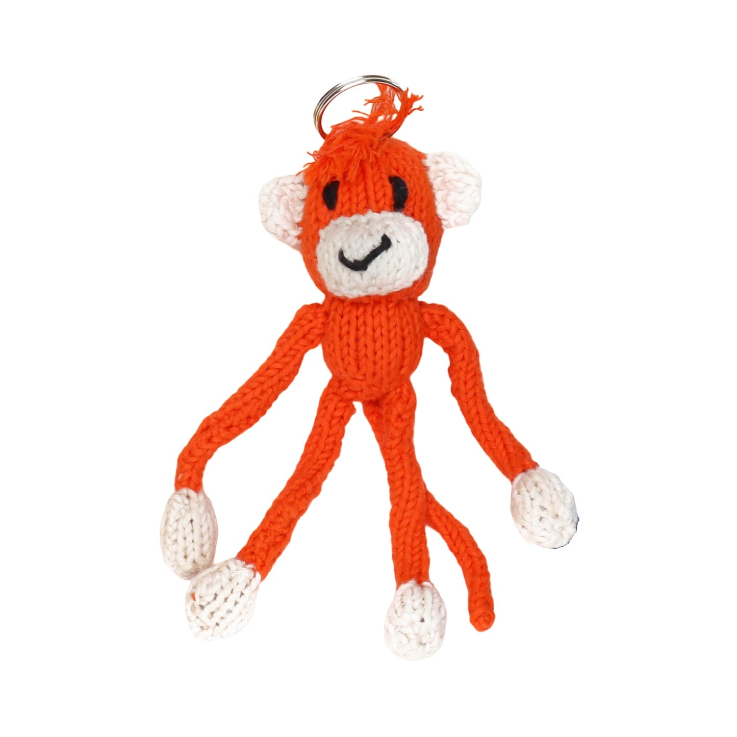 Hand Knit Organic Cotton Monkey Keychain
