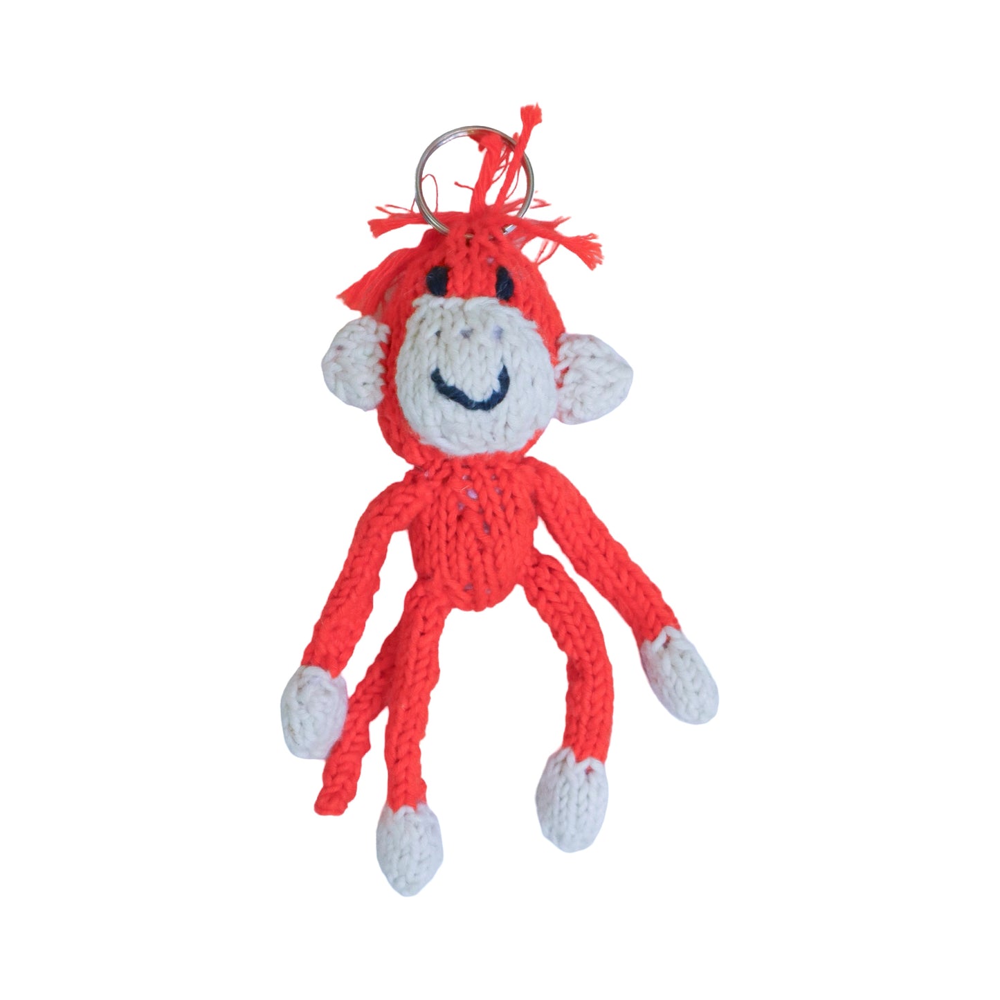 Hand Knit Organic Cotton Monkey Keychain