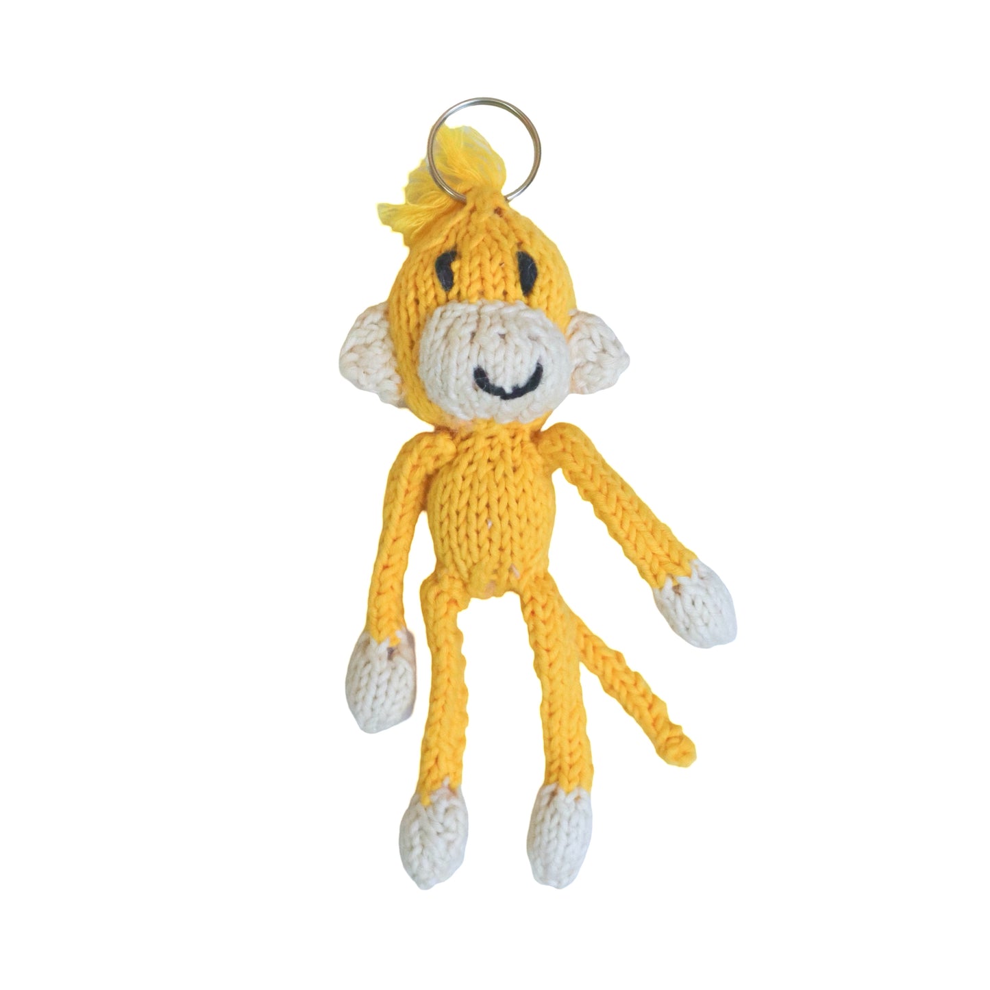Hand Knit Organic Cotton Monkey Keychain