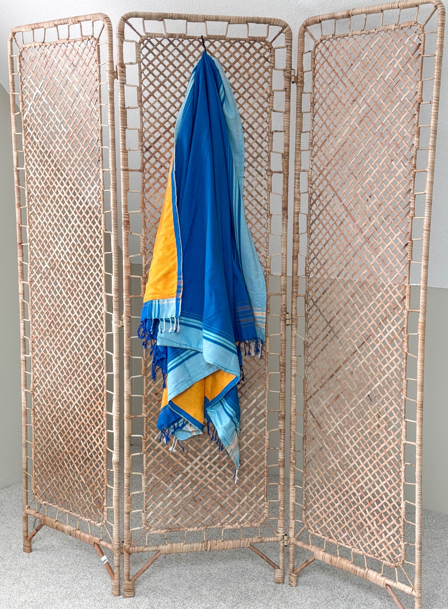 Kikoi with Towel - Royal Blue & Saffron