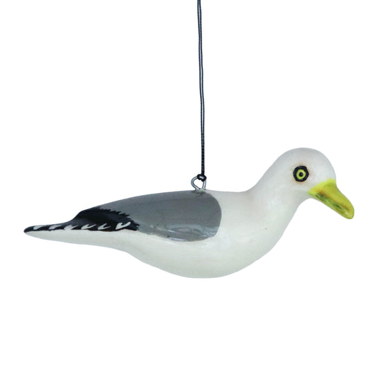 Hand-Carved Bird Ornament - Seagull