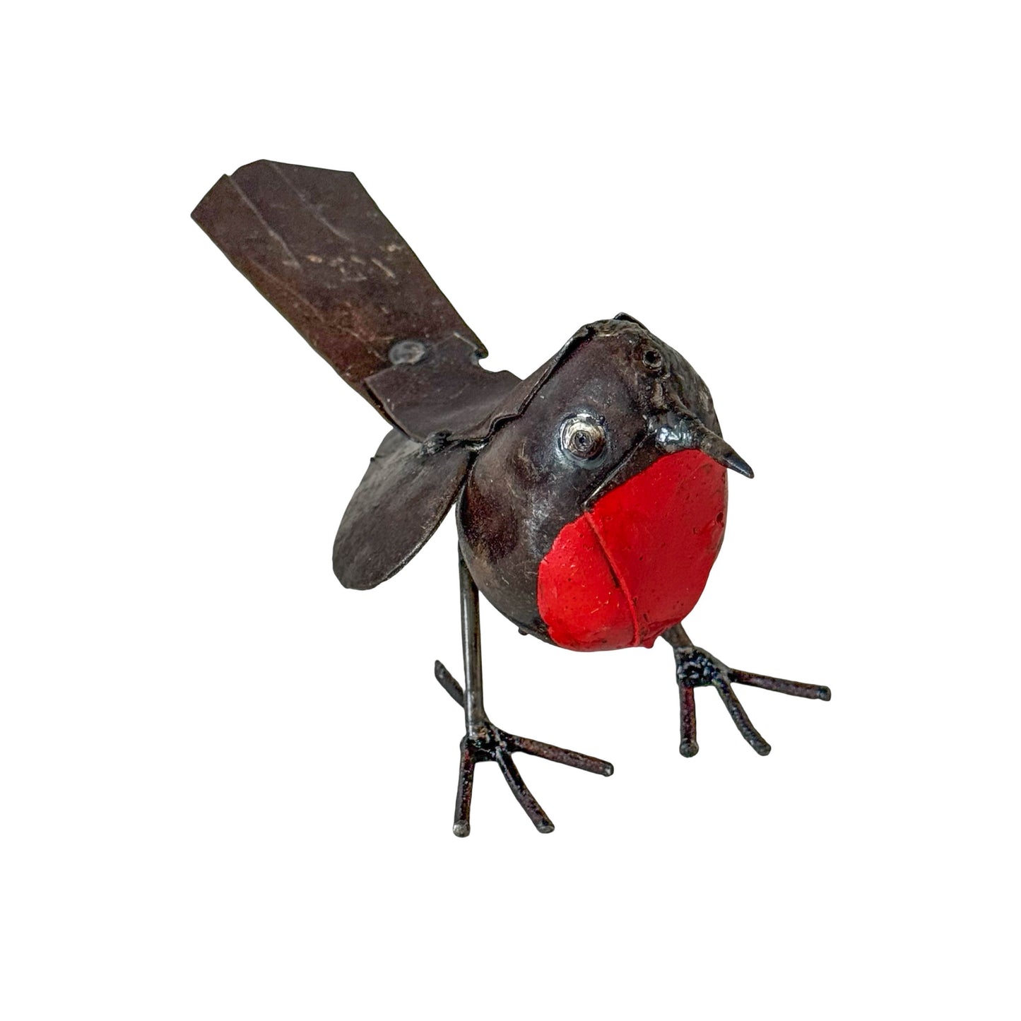 Recycled Metal Garden Sculpture - Robin (small)