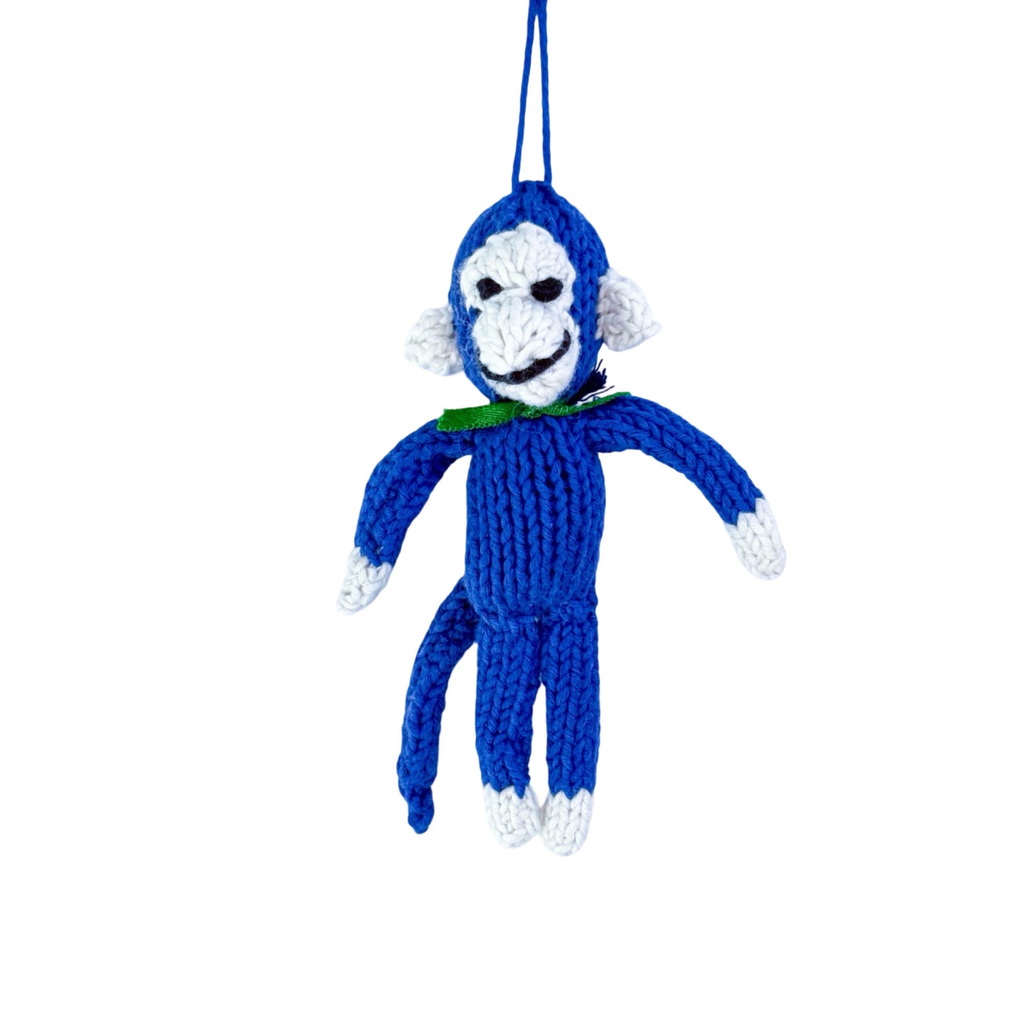 Hand Knit Organic Cotton Ornament - Monkey