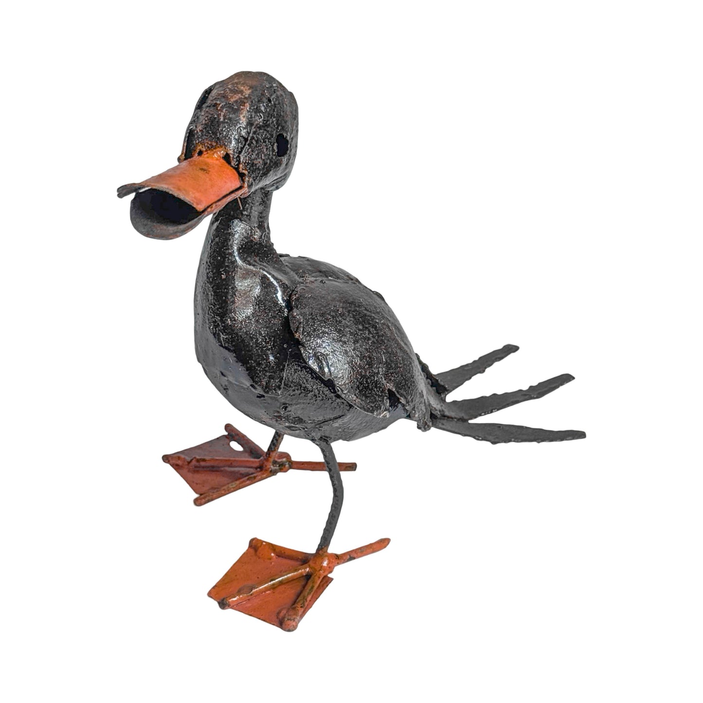 Recycled Metal Garden Sculpture - Duck (medium)