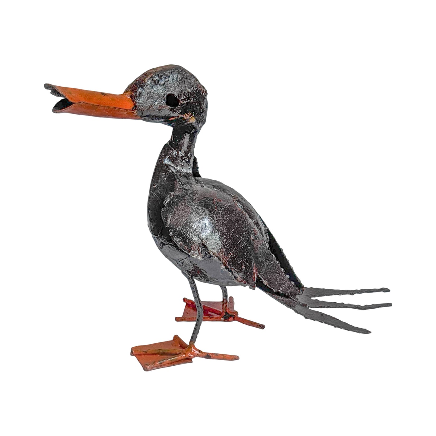 Recycled Metal Garden Sculpture - Duck (medium)