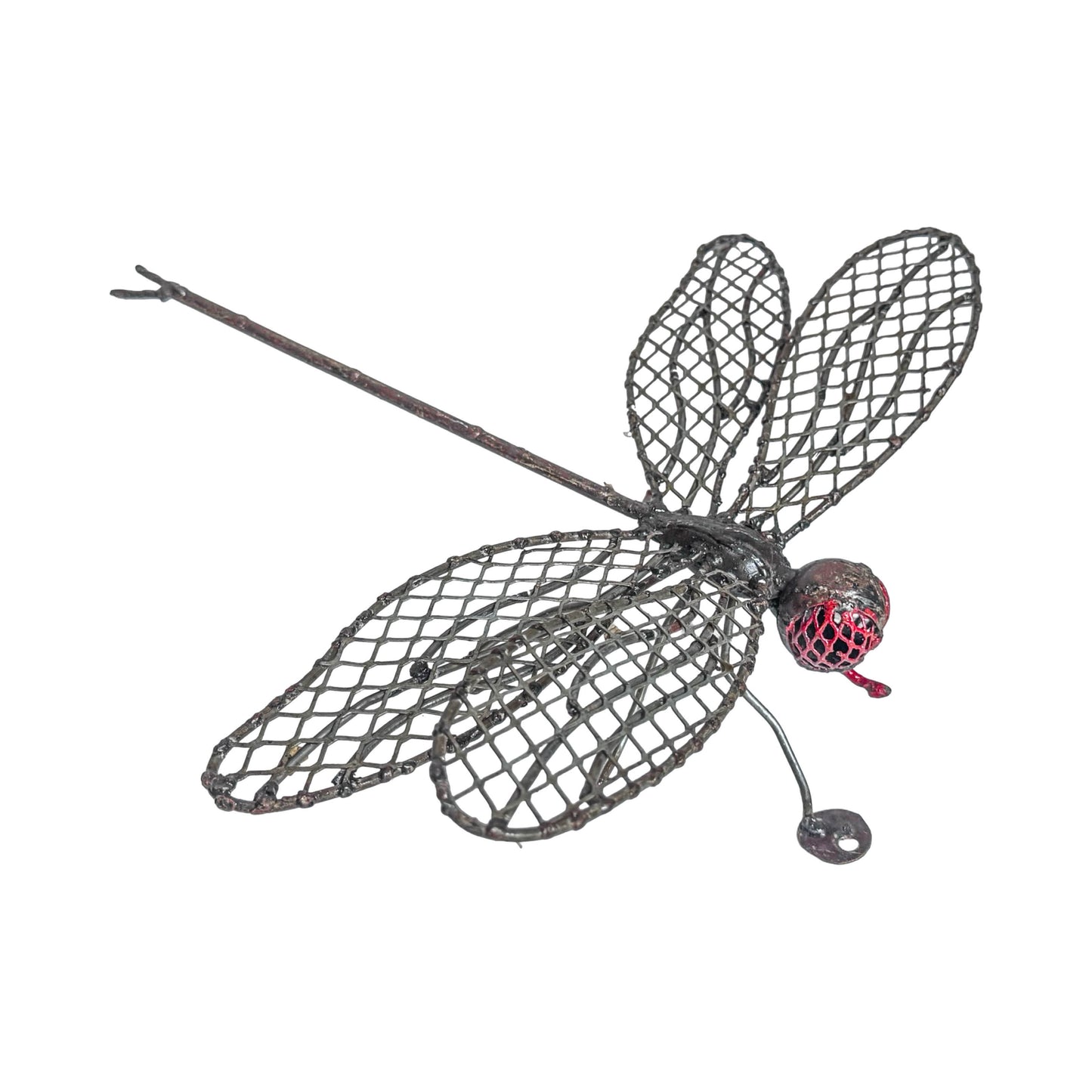 Recycled Metal Garden Sculpture - Wall-Mounted Dragonfly
