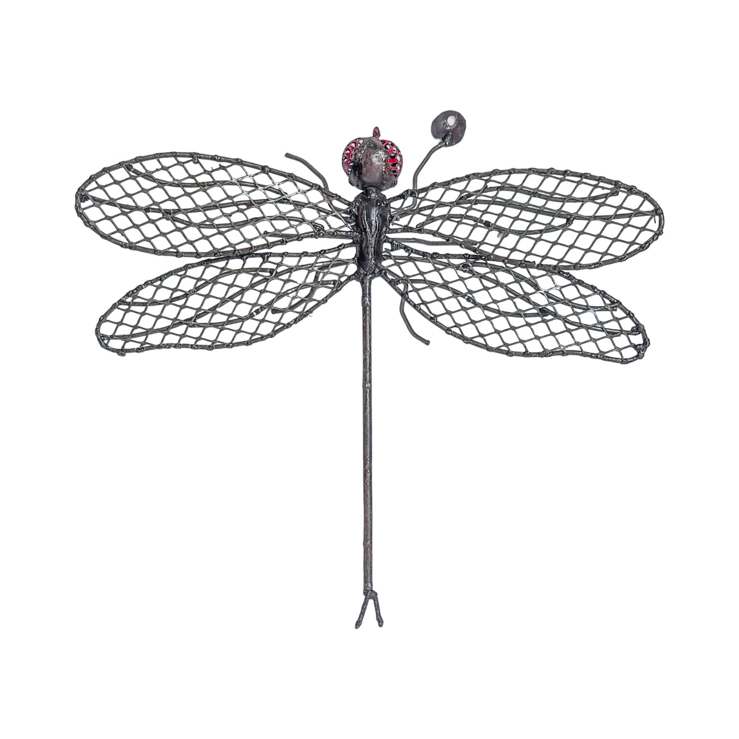 Recycled Metal Garden Sculpture - Wall-Mounted Dragonfly