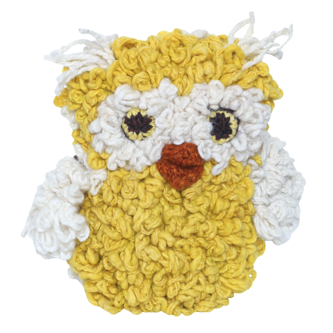 Hand Knit Homespun Wool Owl