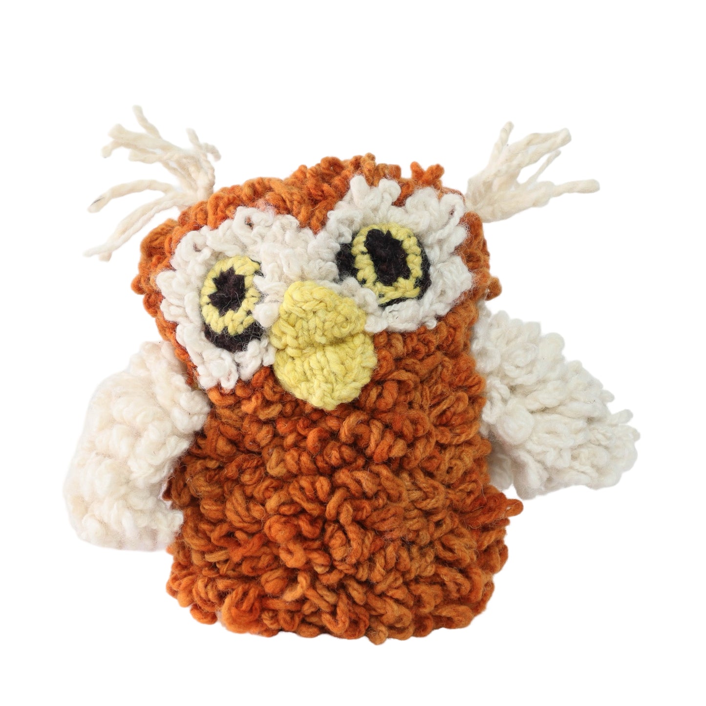 Hand Knit Homespun Wool Owl