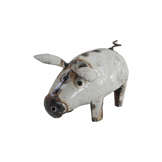 Recycled Metal Garden Sculpture - Pig