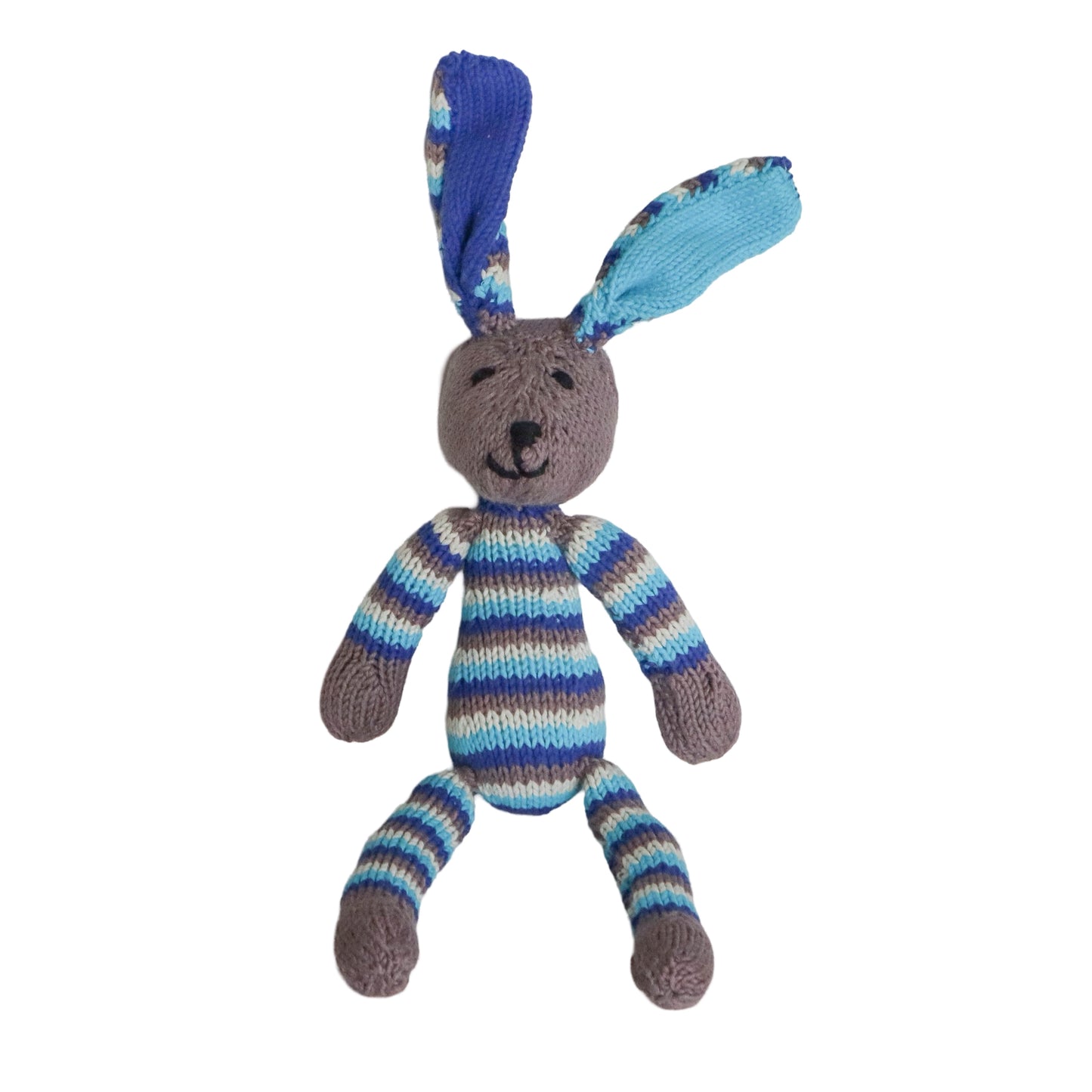 Hand Knit Organic Cotton Rainbow Rabbit
