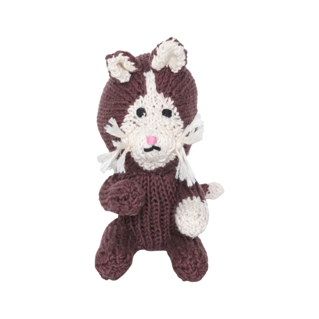 Hand Knit Organic Cotton Rascal-Style Cat