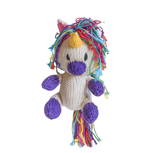 Hand Knit Organic Cotton Rascal-Style Unicorn