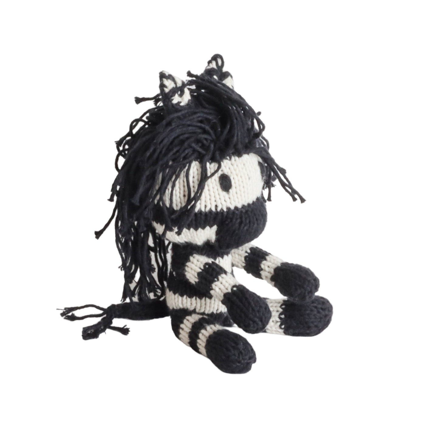 Hand Knit Organic Cotton Rascal-Style Zebra