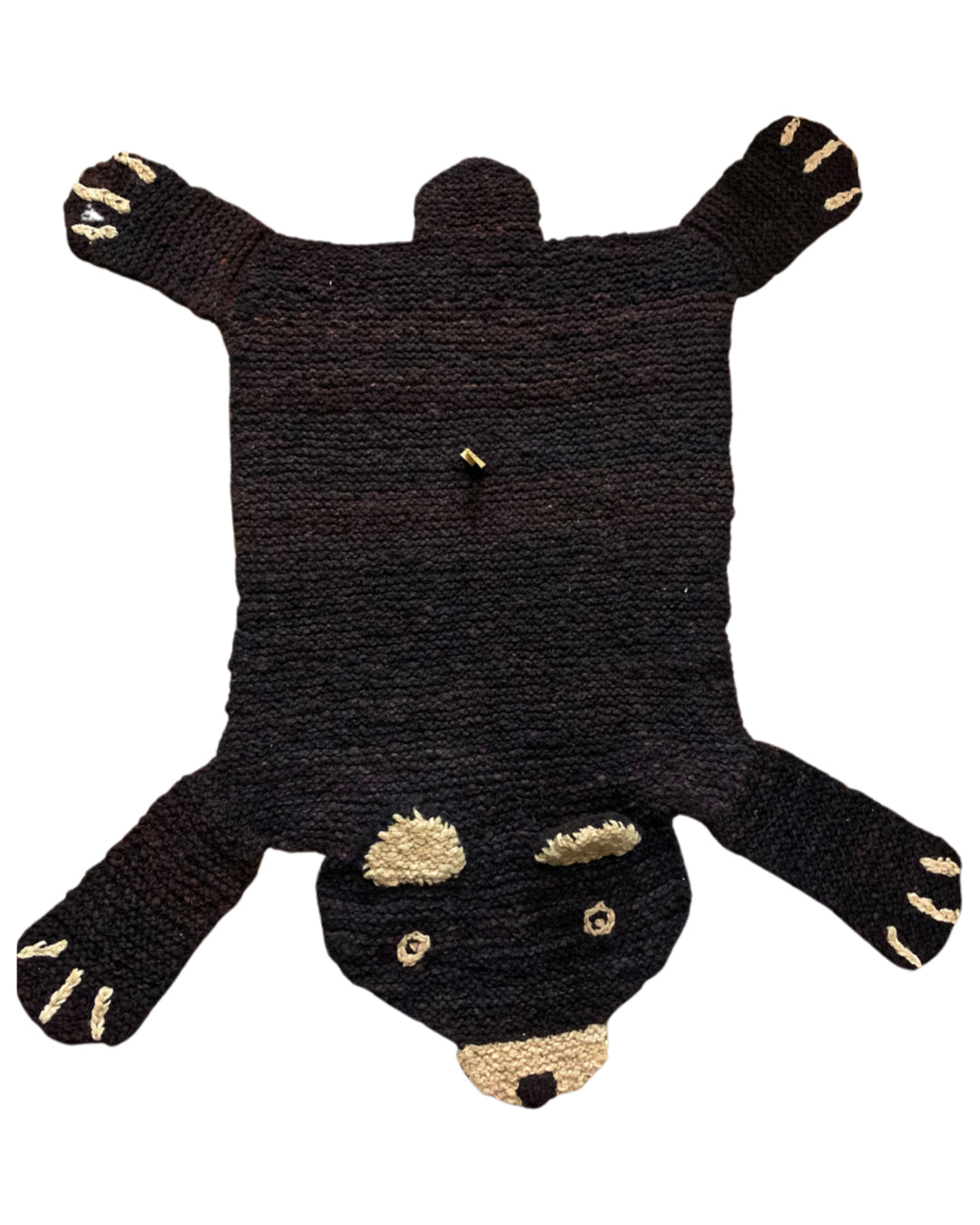 Hand Knit Homespun Wool Bear Rug