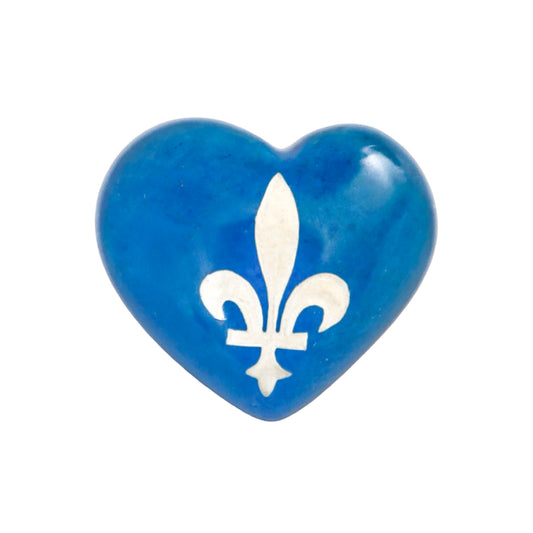 Soapstone Fleur de Lis Heart