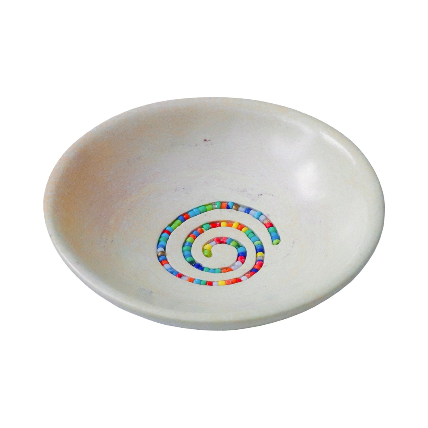 Soapstone Trinket Dish with Beads