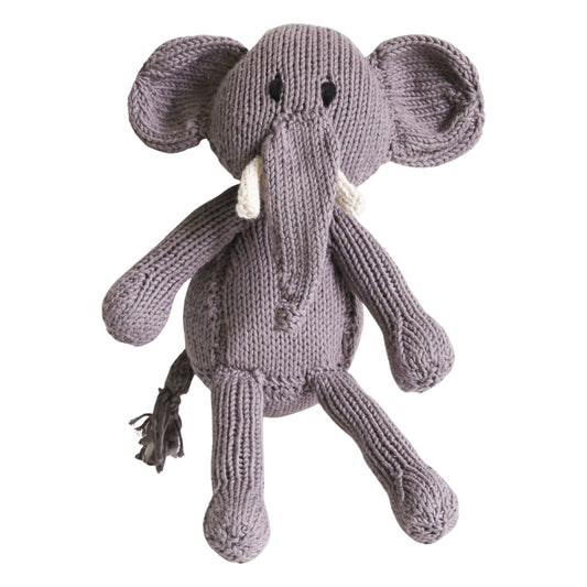 Hand Knit Organic Cotton Safari-Style Elephant
