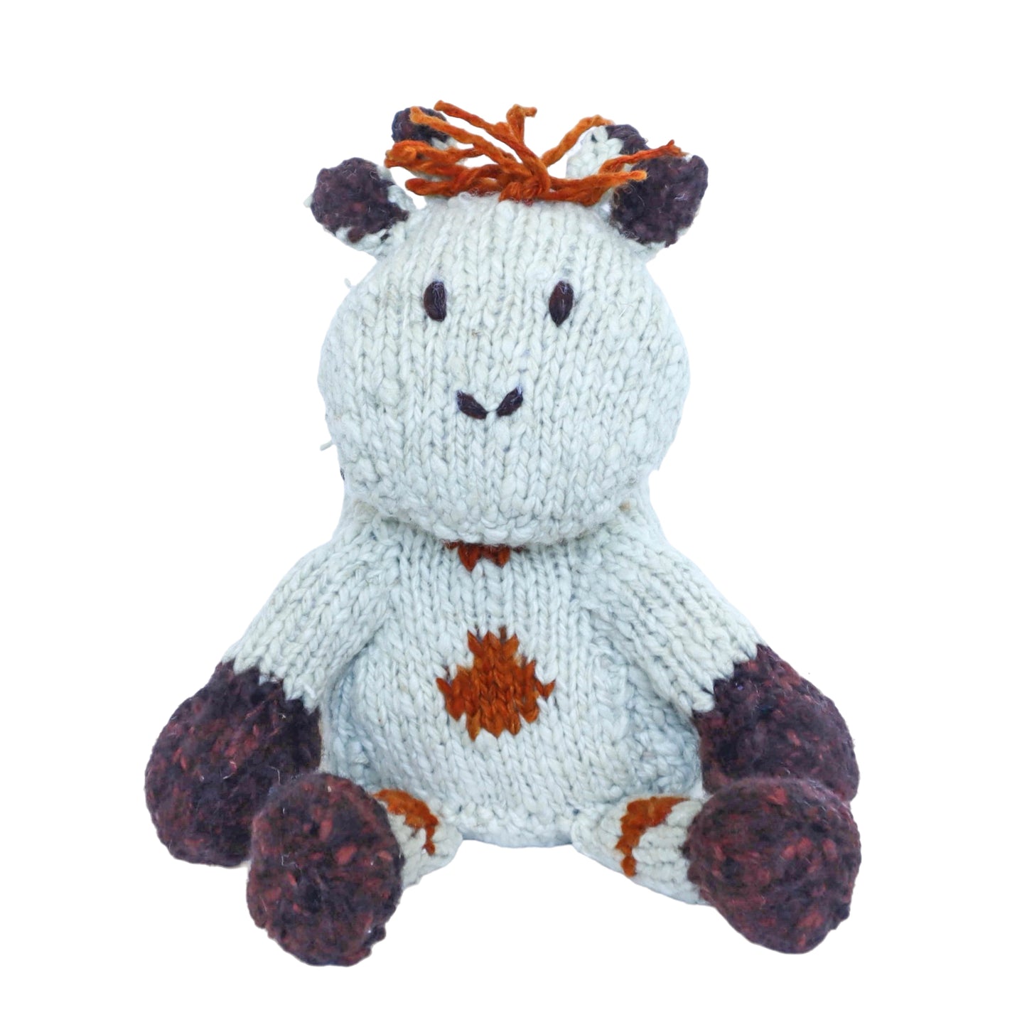 Hand Knit Homespun Wool Safari-Style Giraffe