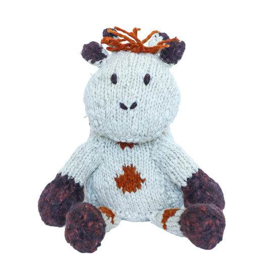 Hand Knit Homespun Wool Safari-Style Giraffe