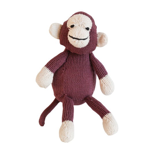 Hand Knit Organic Cotton Safari-Style Monkey