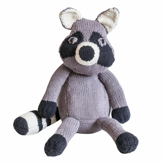 Hand Knit Organic Cotton Safari-Style Raccoon