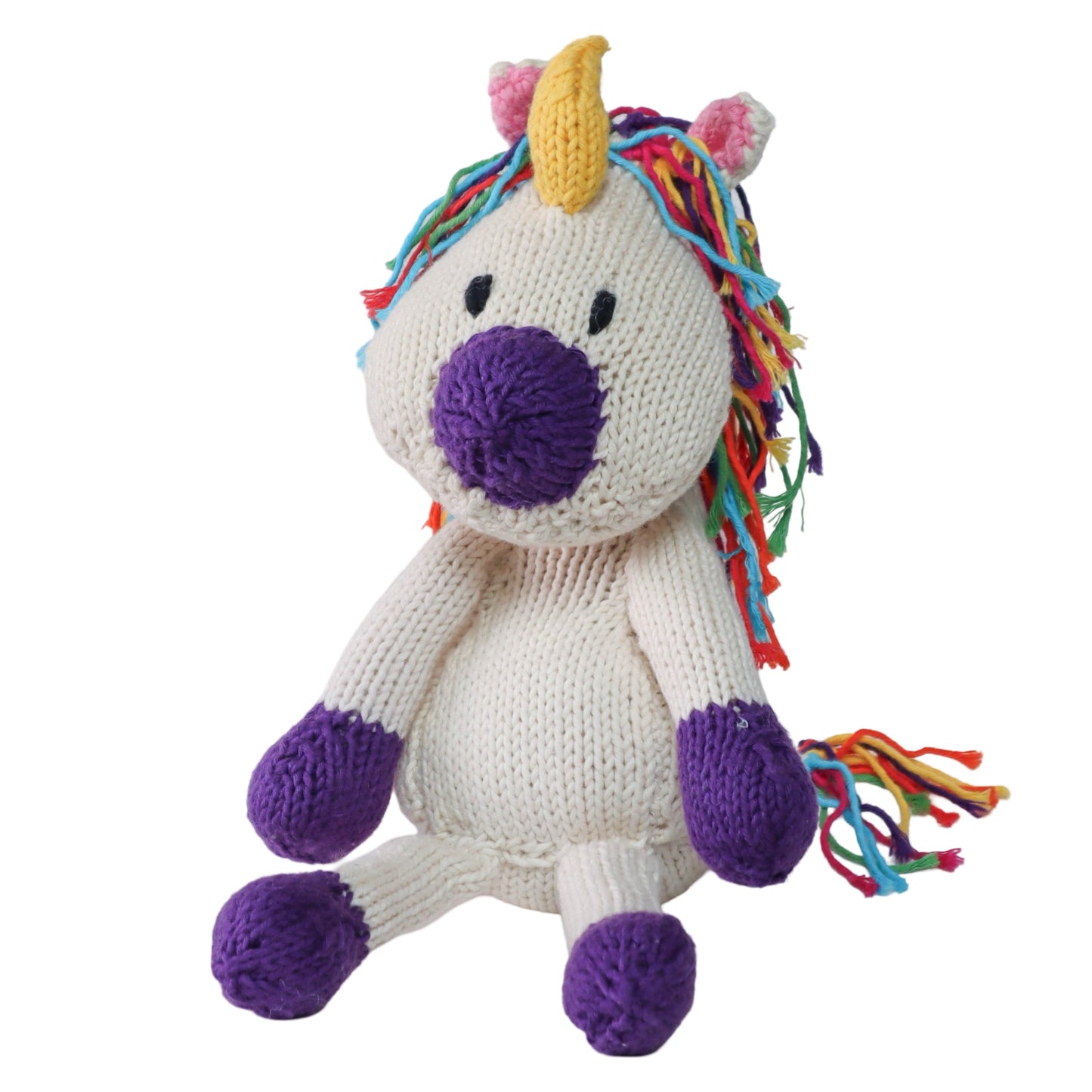 Hand Knit Organic Cotton Safari-Style Unicorn