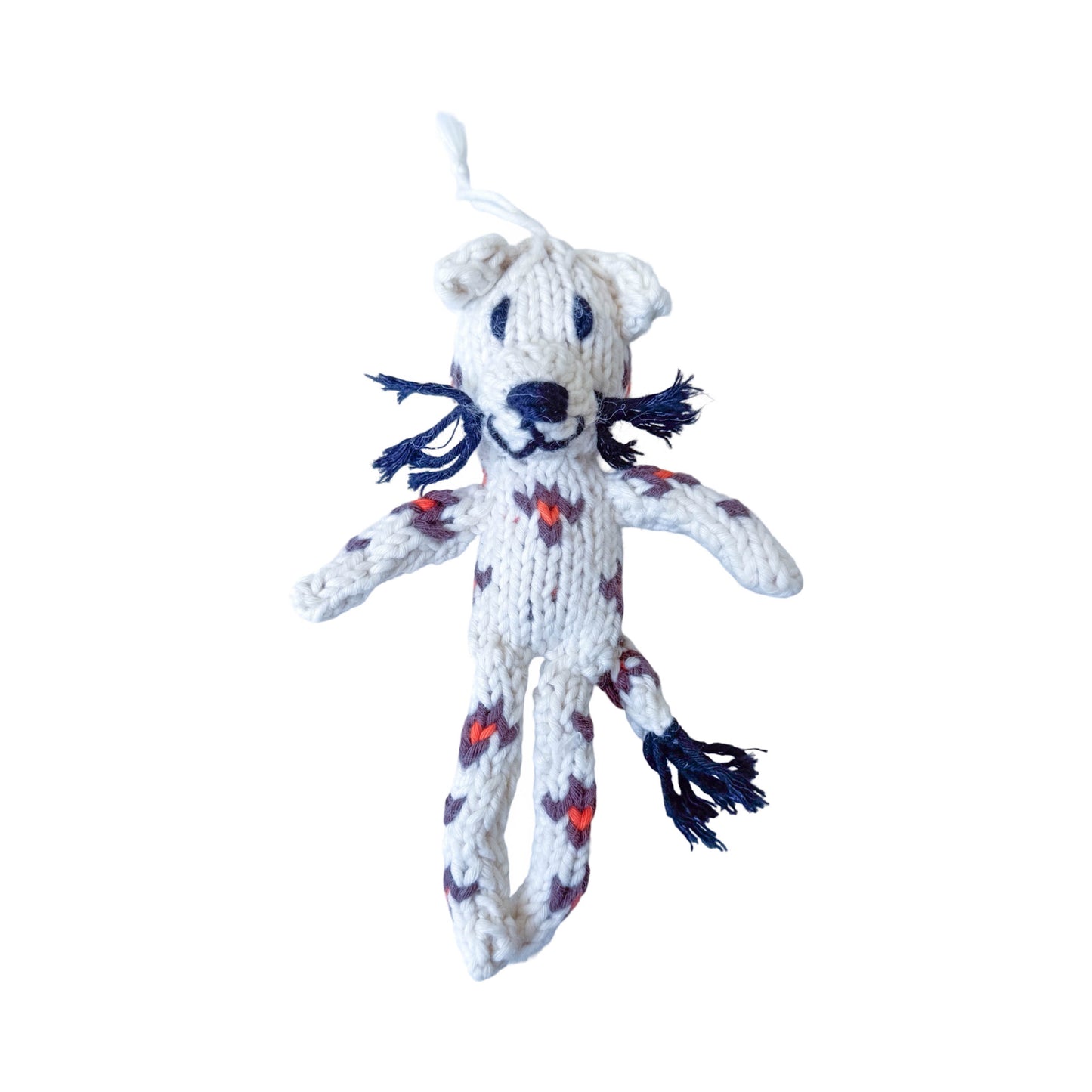 Hand Knit Organic Cotton Ornament - Leopard