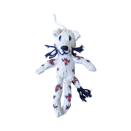 Hand Knit Organic Cotton Ornament - Leopard