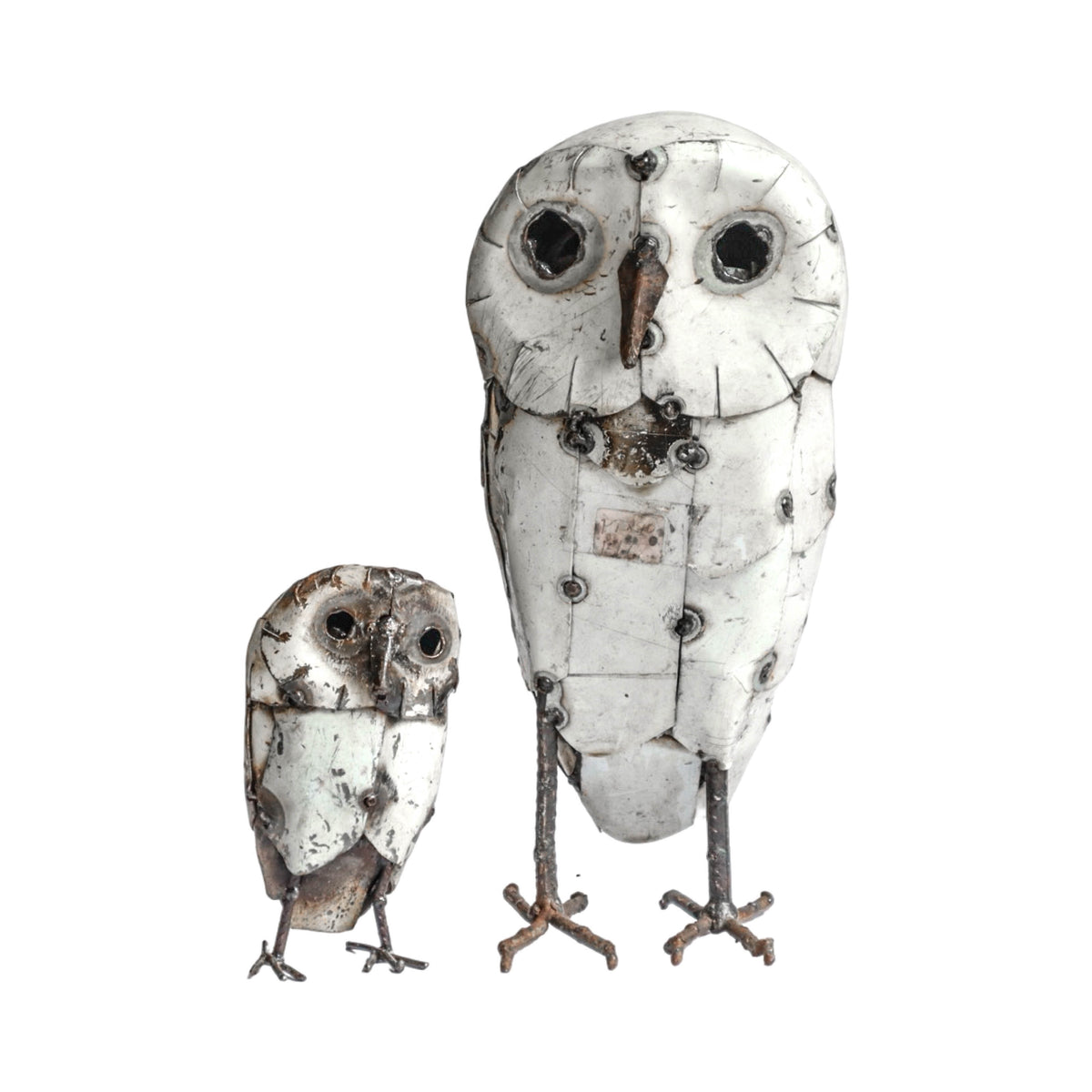 Recycled Metal Garden Sculpture - Barn Owl