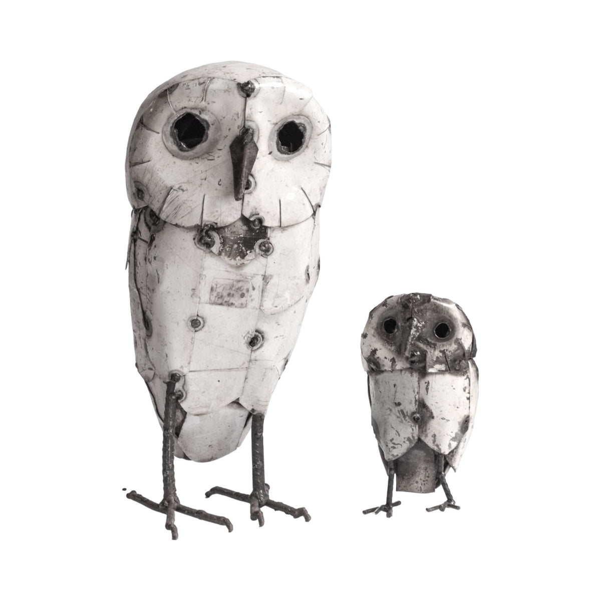 Recycled Metal Garden Sculpture - Barn Owl