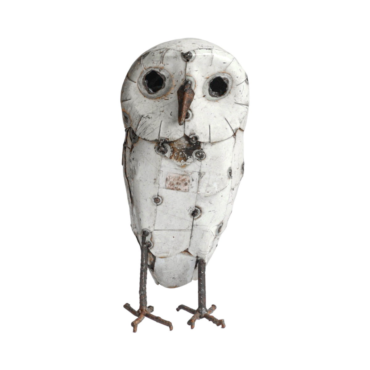 Recycled Metal Garden Sculpture - Barn Owl