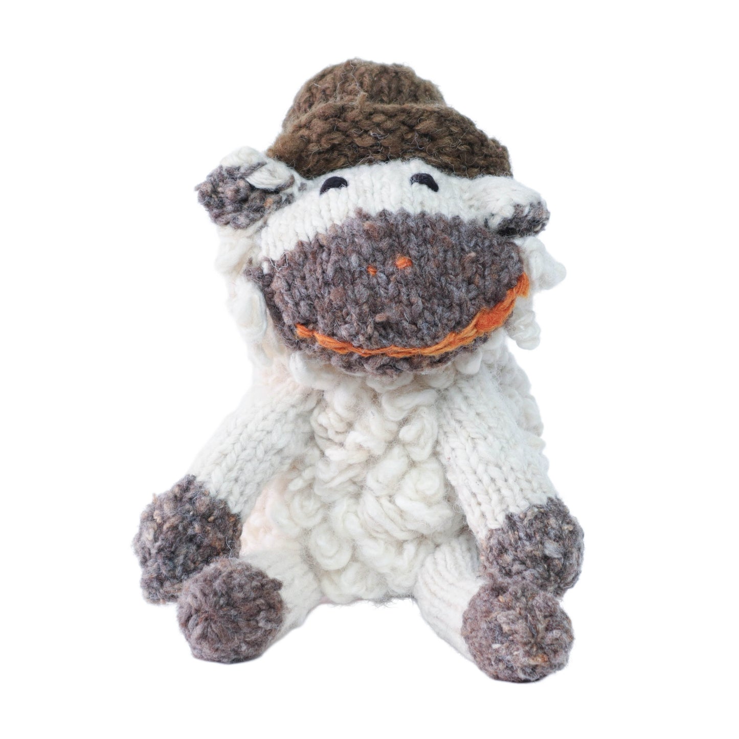 Hand Knit Homespun Wool Shamba-style Sheep - small