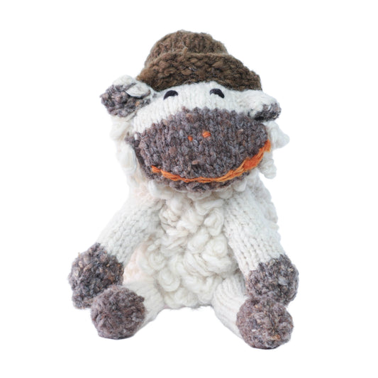 Hand Knit Homespun Wool Shamba-style Sheep - small