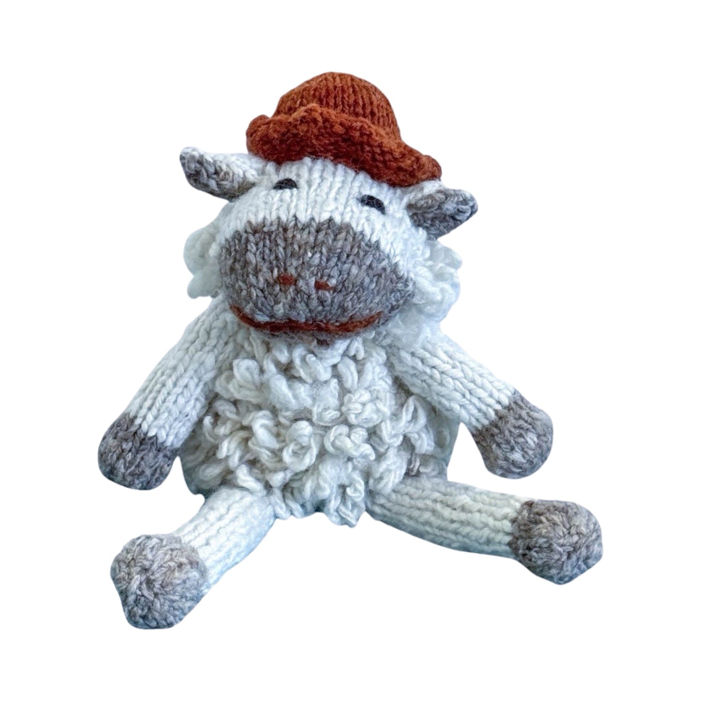 Hand Knit Homespun Wool Shamba-style Sheep - small