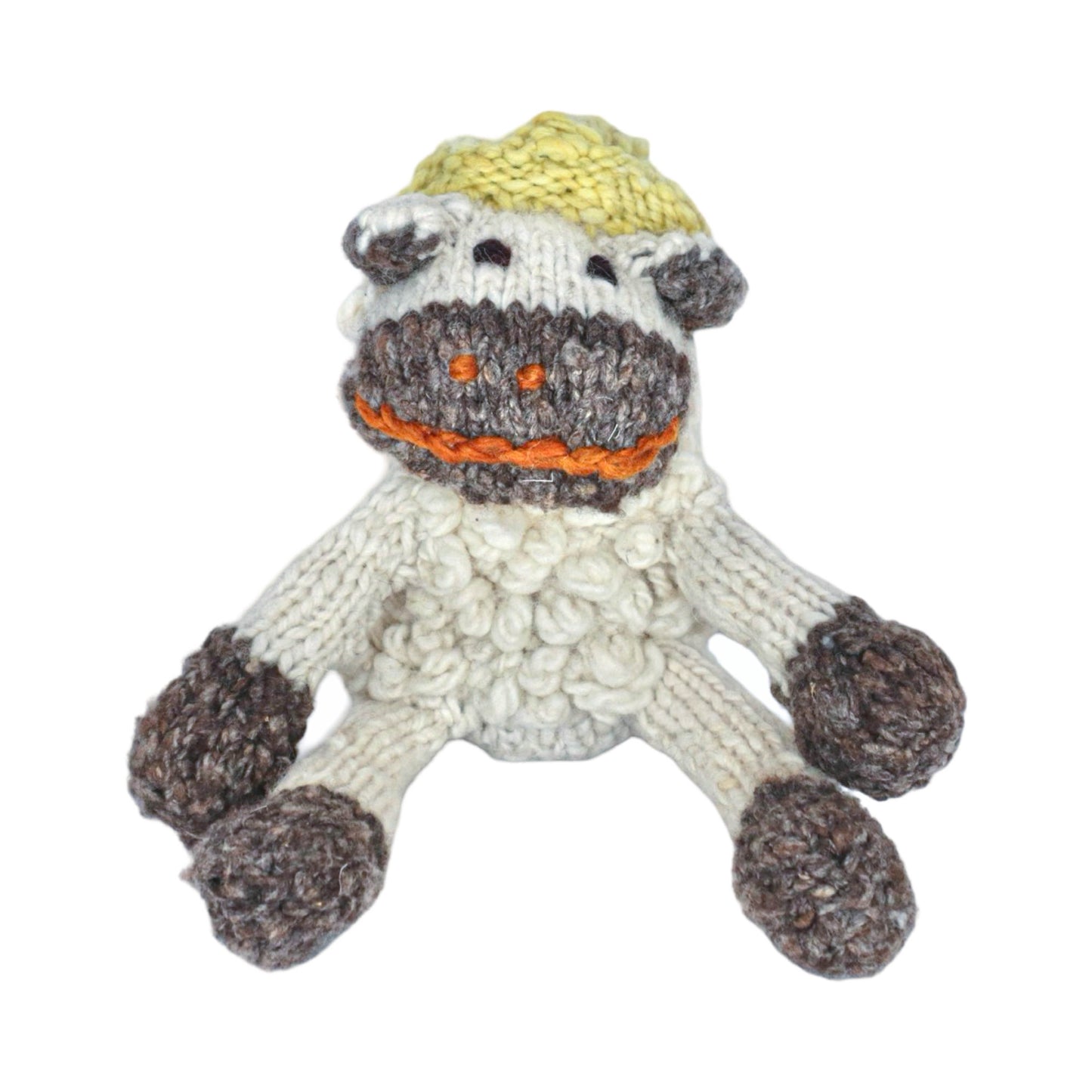 Hand Knit Homespun Wool Shamba-style Sheep - small