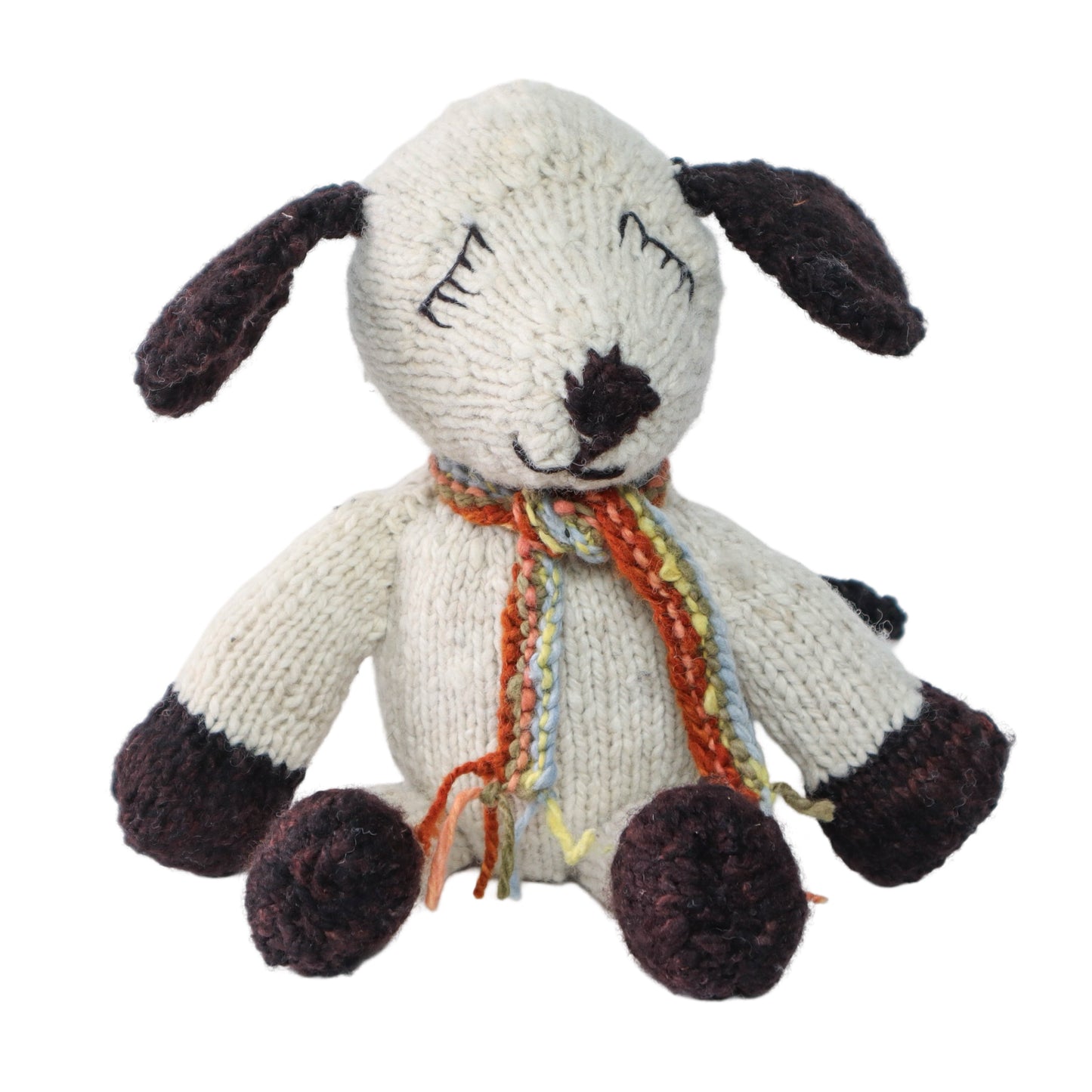 Hand Knit Homespun Wool Sleepy Dog