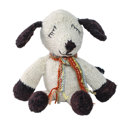 Hand Knit Homespun Wool Sleepy Dog