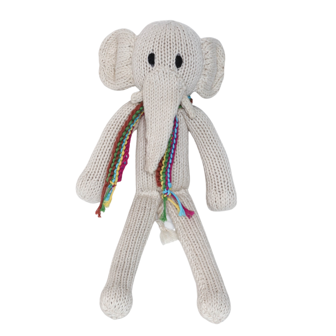 Hand Knit Organic Cotton Spider-Style Elephant