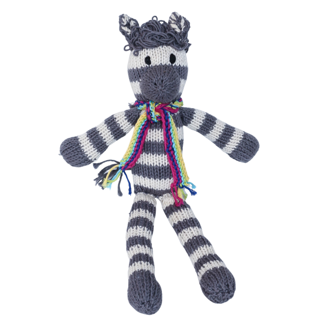 Hand Knit Organic Cotton Spider-Style Zebra