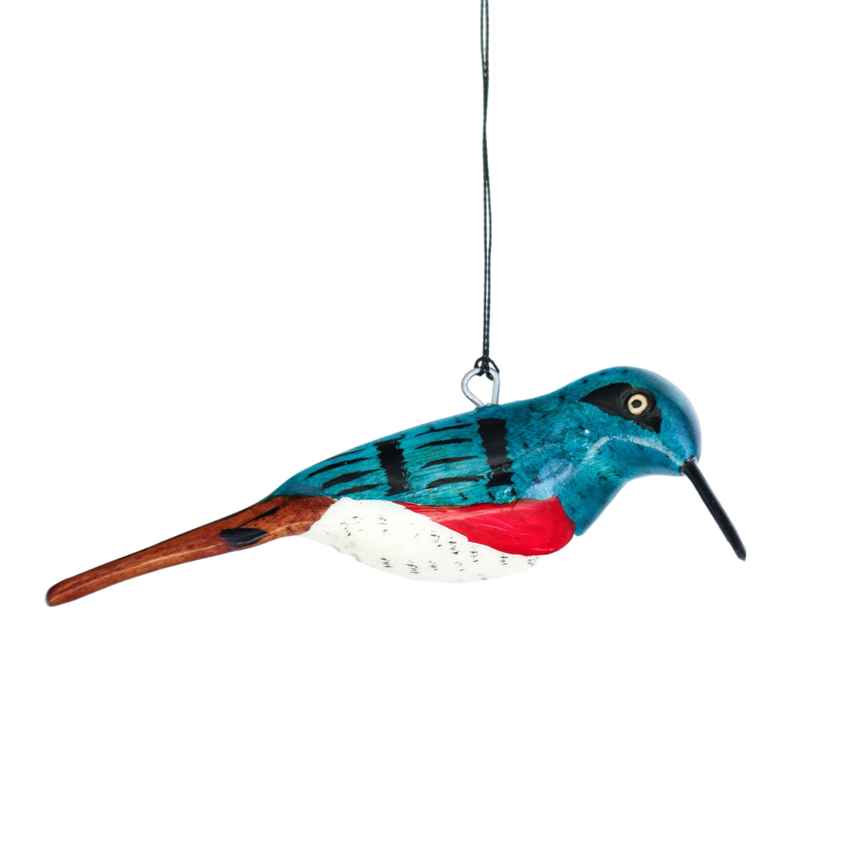 Hand-Carved Bird Ornament - Sunbirds