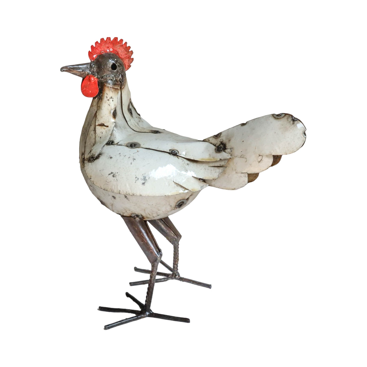 Recycled Metal Garden Sculpture - Chicken Set: Hen and Chicks