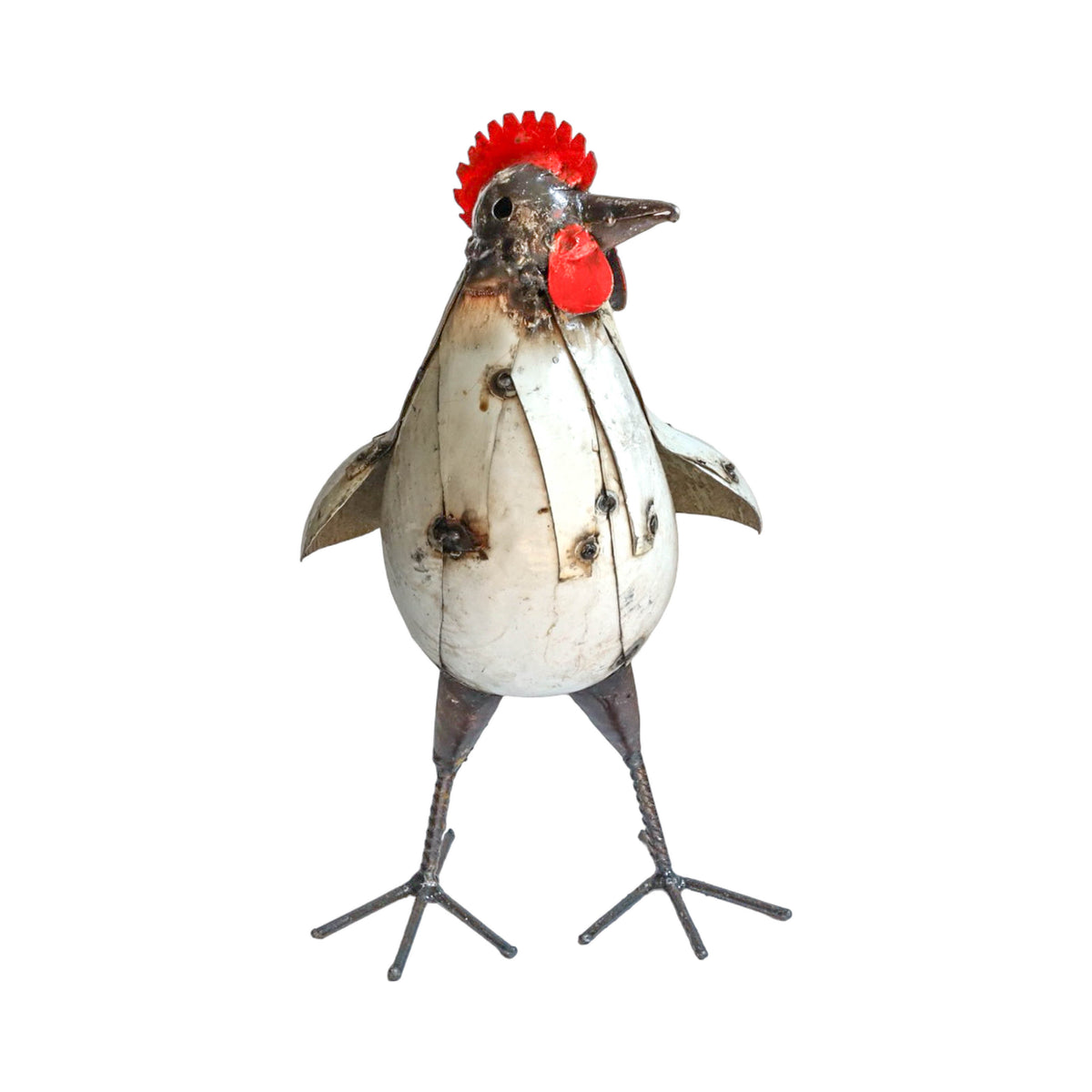 Recycled Metal Garden Sculpture - Chicken Set: Hen and Chicks