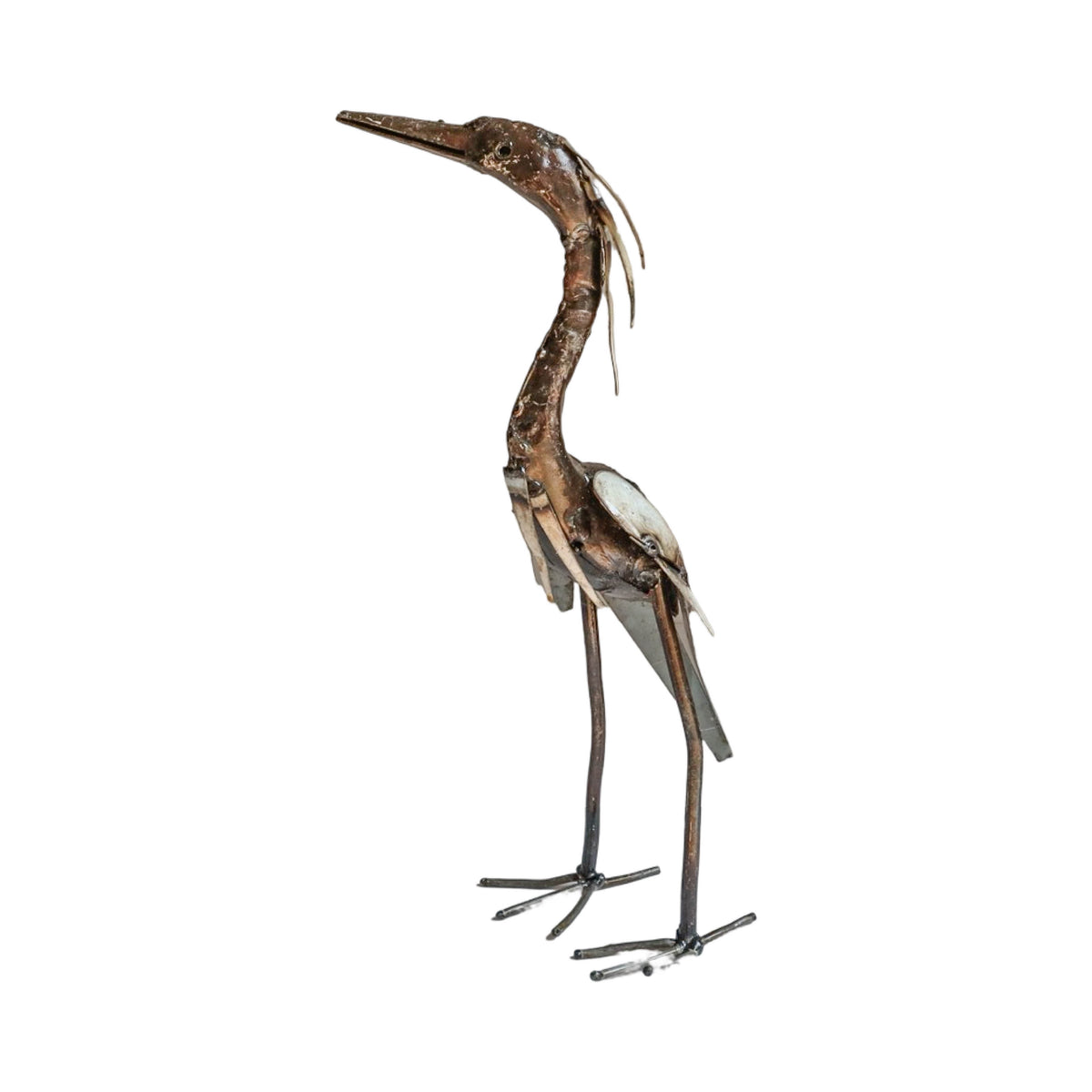 Recycled Metal Garden Sculpture - Heron