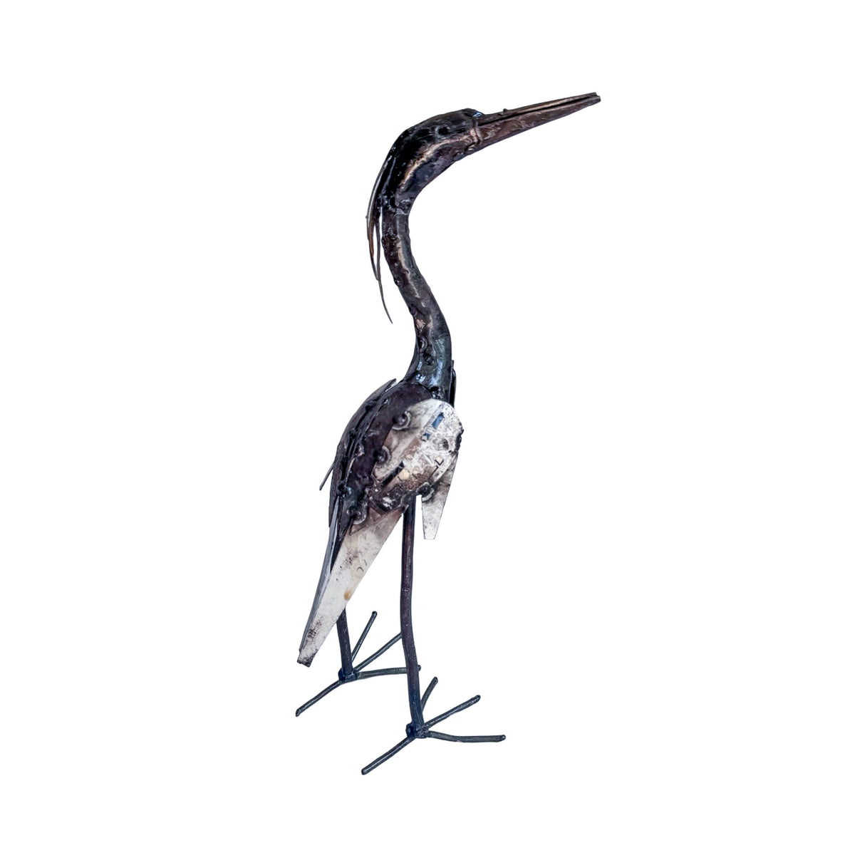 Recycled Metal Garden Sculpture - Heron