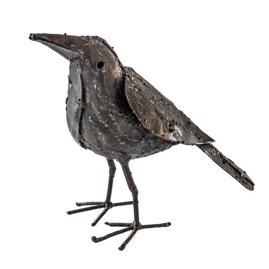 Recycled Metal Garden Sculpture - Crow (medium)