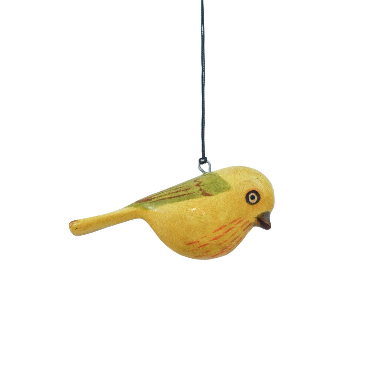 Hand-Carved Bird Ornament - Yellow Warbler
