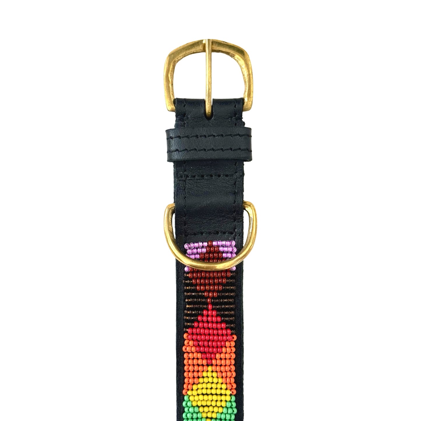Beaded Dog Collar - Diamond Rainbow